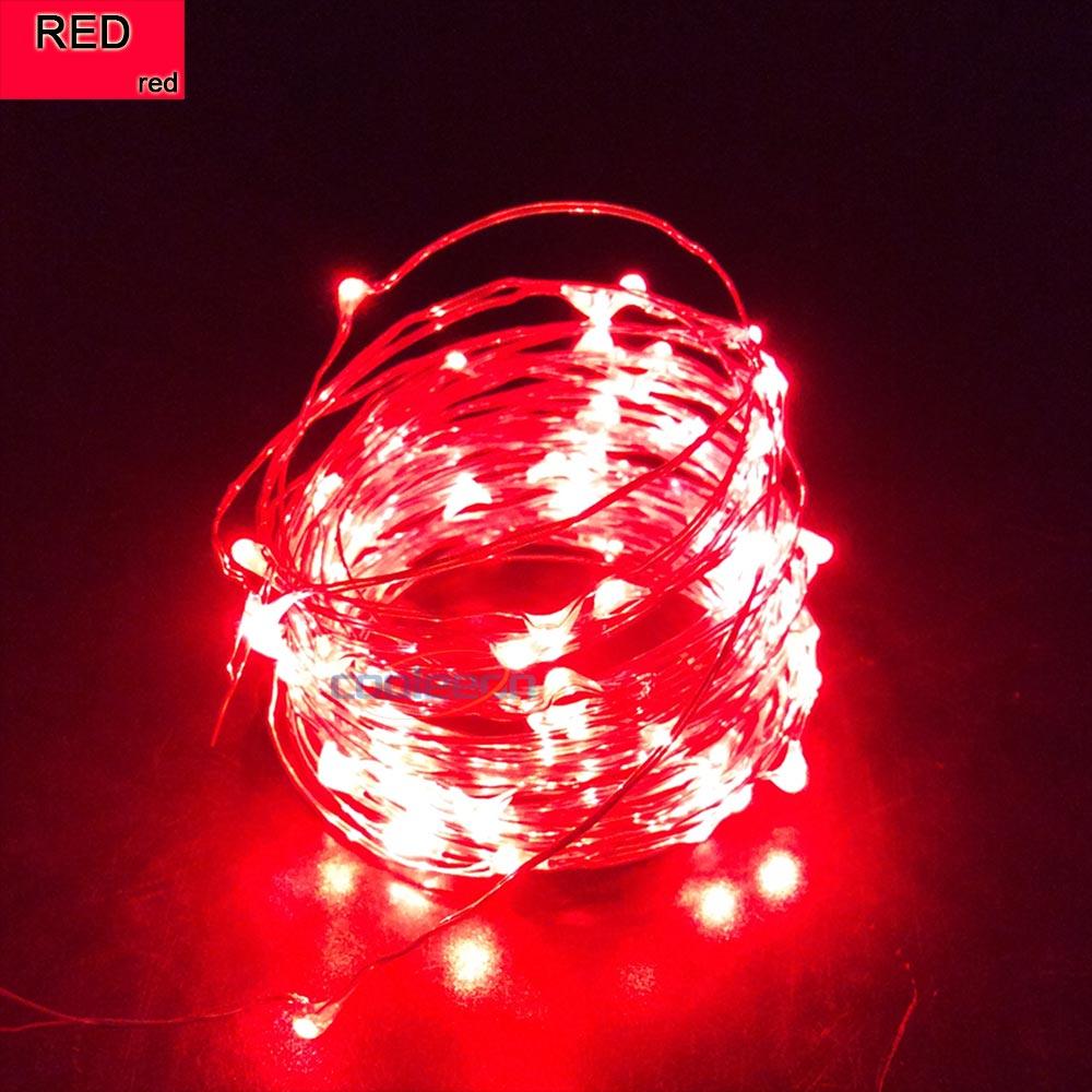 1m 2m 3m 4m LED Cooper Wire String Bec cu zână CR2032 Buton alimentat cu baterie Lampă cu bandă LED colorată pentru decorarea de vacanță de Crăciun