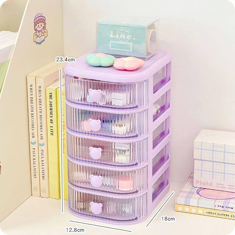 5-Tier Desktop Organizer Cute Drawer Storage Box Pen Holder and Storage Rack for Students Offices Children and Hair Accessories