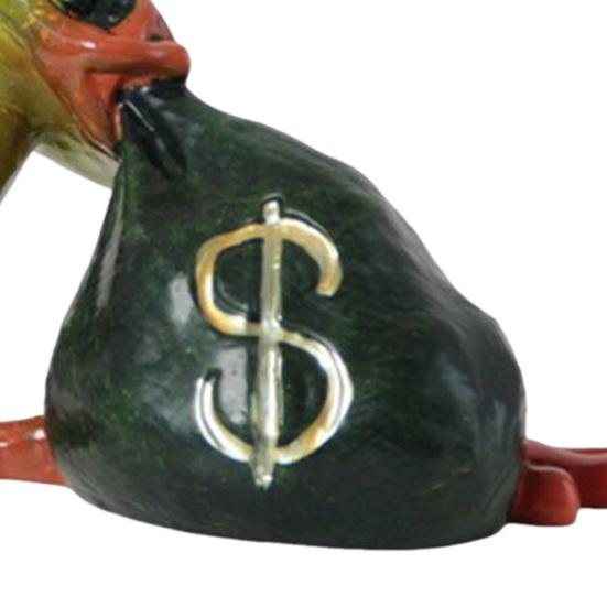 Frog Money Bag Statue Small Resin Frog Sculpture Desk Lucky Frog Ornament for Garden Home Office Workplace Decor