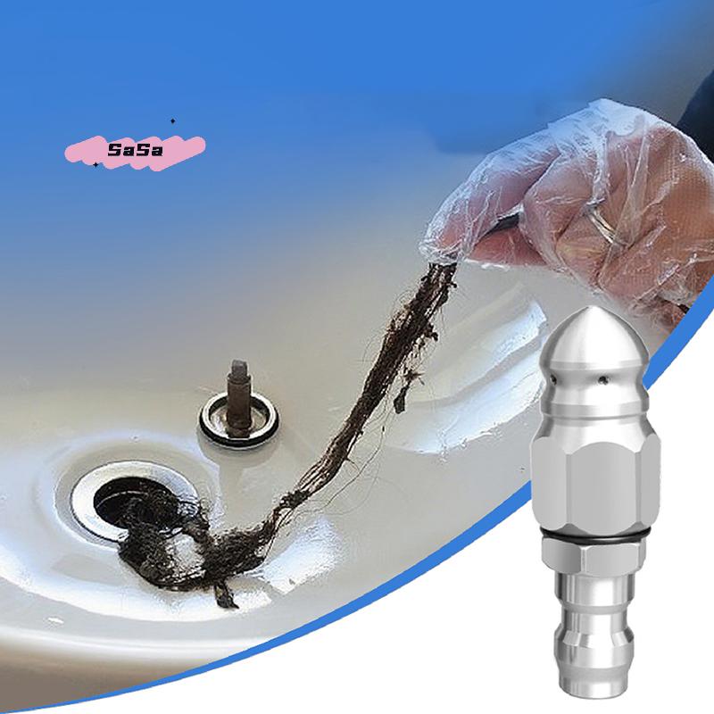 S-1Pc Stainless Steel Pressure Washer Nozzle 1/4" Quick Connect 5000 PSI Sewer Jetter Drain Cleaning Nozzle for Jetting Hose