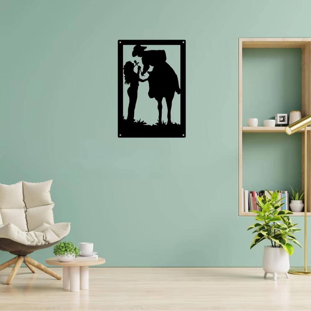 Cowboy Cowgirl Couple Metal Art Sign Nine By Thirteen New Home Decor Wall Hanging Cowboy Cowgirl Sign Metal Art Nine Thirteen