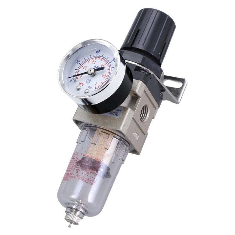 High Efficiency Air Filter & Pressure Regulator Combo 1/4 BSPT Aluminum Pneumatic Air Tool for Industrial Application