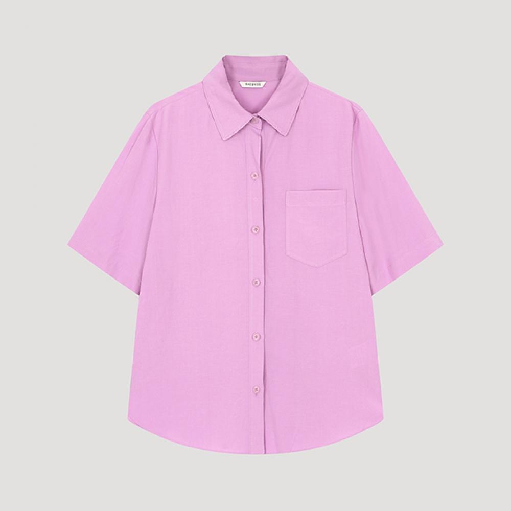 

She S miSS baSic Linen Short Sleeve Shirt SwwSto21020 Pi Pink/55