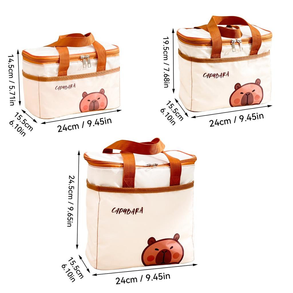 Large Capacity Insulated Lunch Box Bag Outdoor Portable Waterproof Storage Bag With Handle Cartoon Food Container Thermal Bag