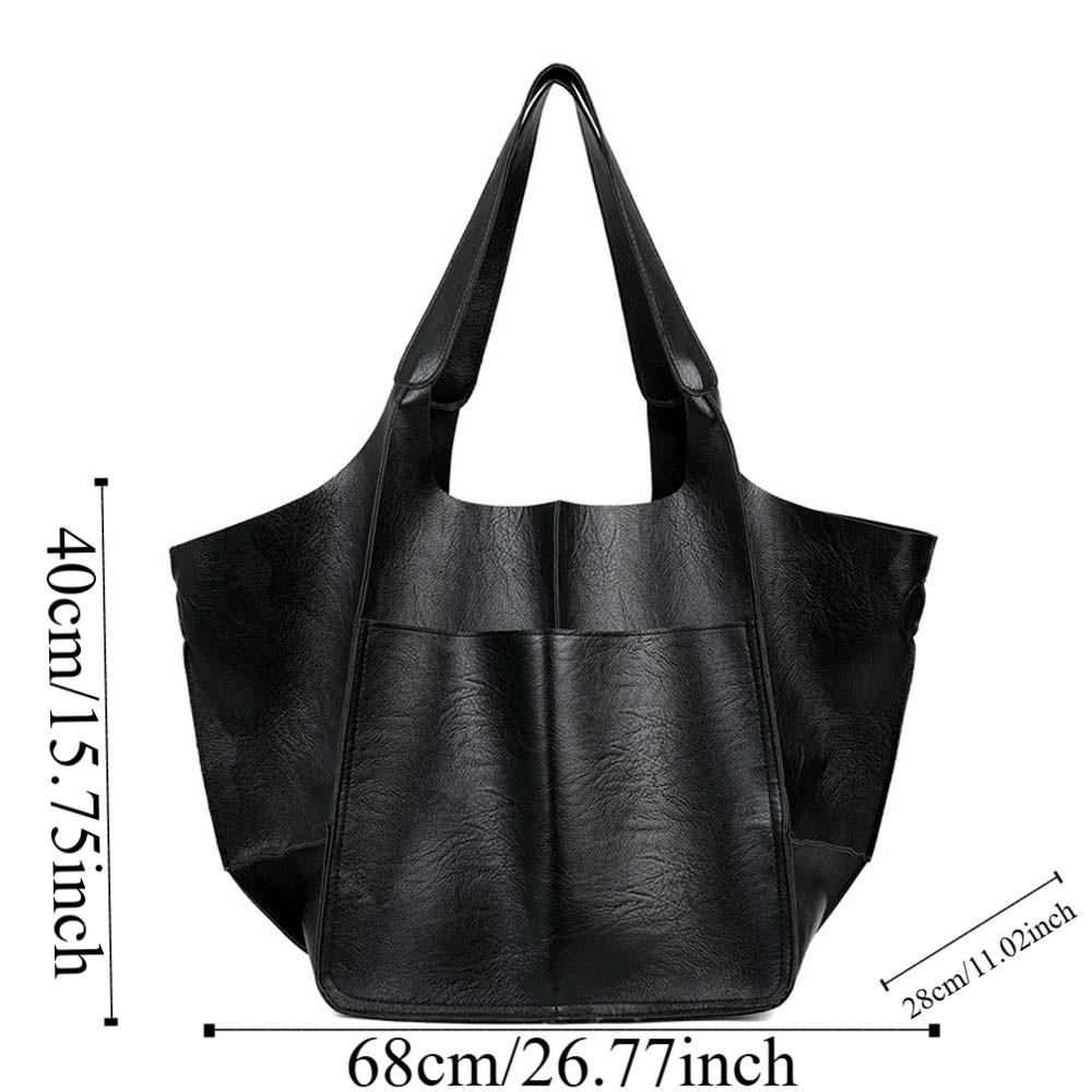 Magnetischer Knopf Weiche PU-Tragetasche Lässig Vielseitig Pendler-Handtasche Arbeit