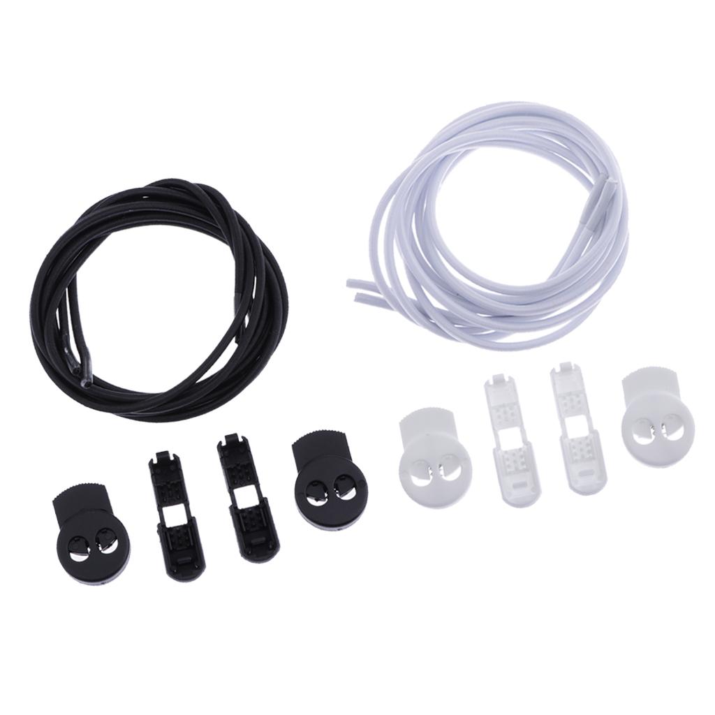 2 Pairs of Shoelaces Without Elastic Ties with Non- Buckles for Sports Shoes