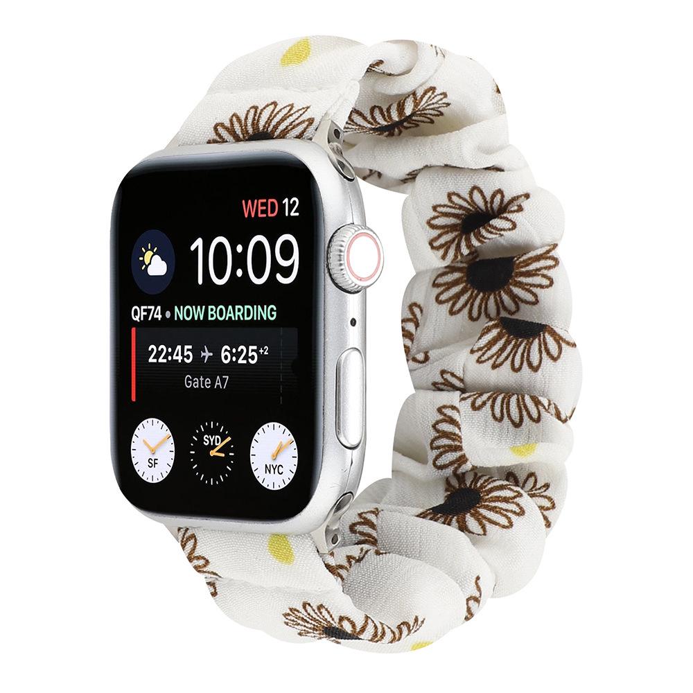 Compatible Apple Watch Scrunchie Band for Series 8/7/6/5/4/3/2/SE - Elastic Intestine Ring Design Wristband