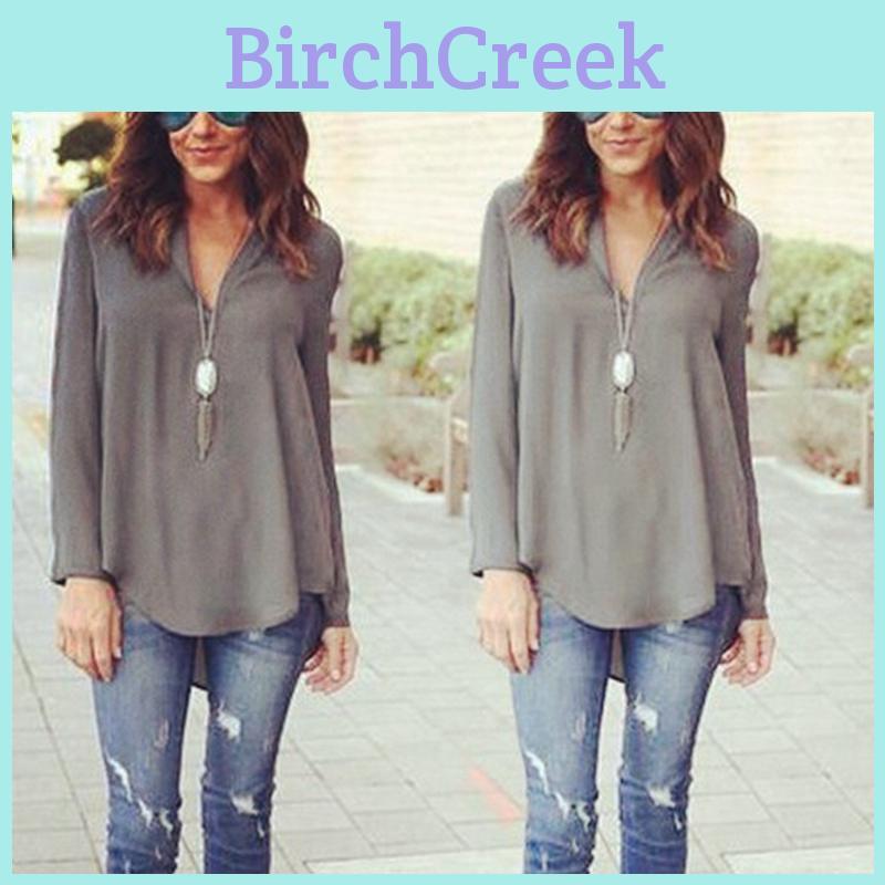 Elegant Fashion Women Blouse Chiffon Long Sleeve Ladies T Shirt Casual Loose Shirt Tops