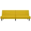 2 Seater Yellow Velvet Sofa Bed