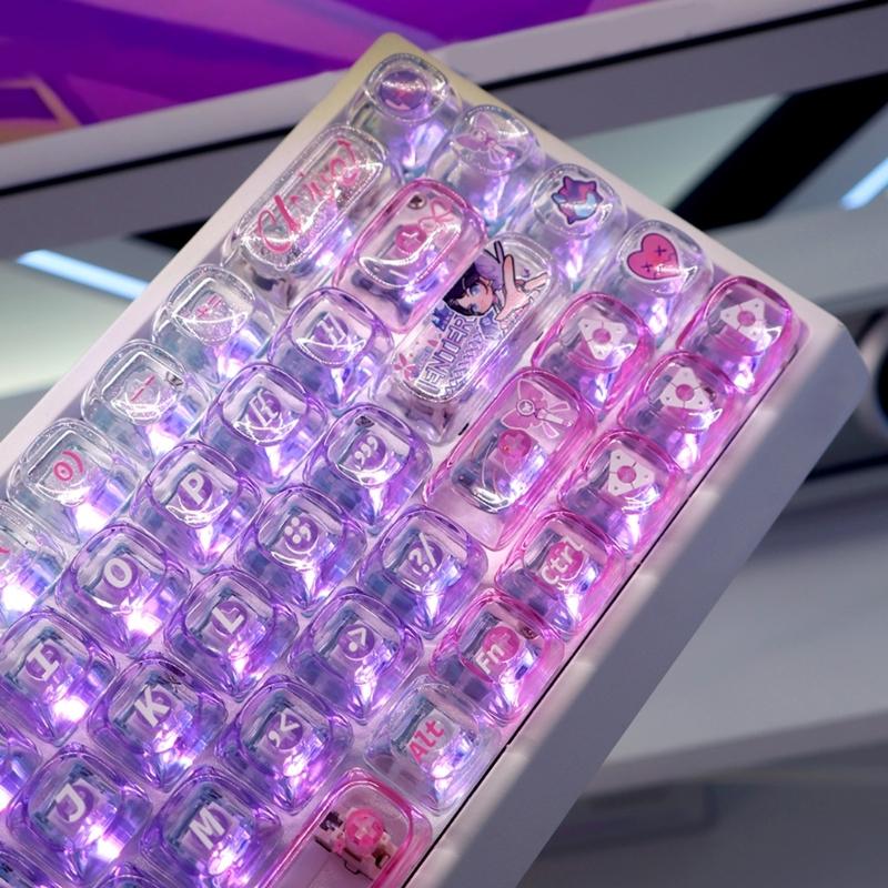 PC Keycaps Improved Backlighting Long Use Wear Resistance Ergonomic Texture for Gaming & Office  Mechanical Keyboards