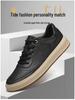 Baskets Homme Haut de Gamme en Cuir Véritable 2025: Chaussures décontractées polyvalentes à semelles épaisses en cuir de vache