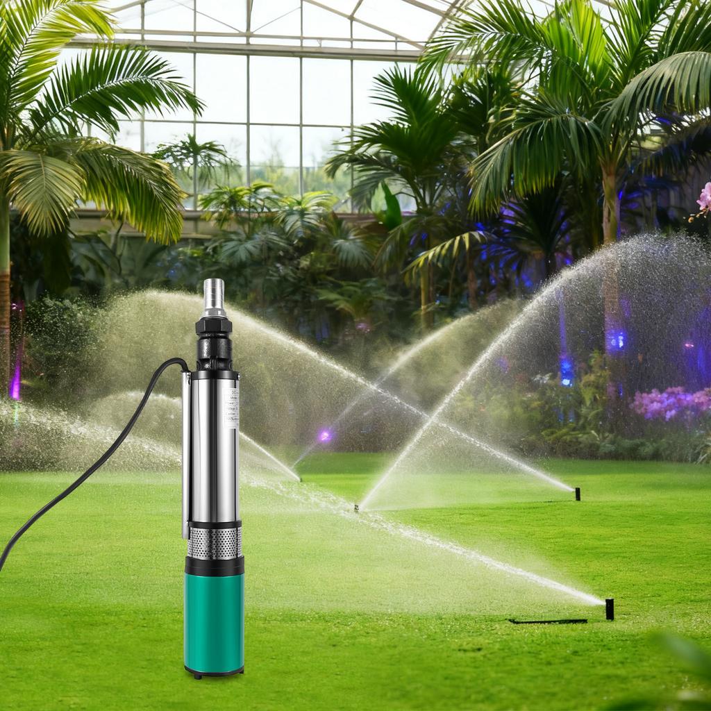 High Power 320W 24V DC Solar Powered Submersible Well Water Pump 5000r/min,25m Max Lift 5m³/h High Flow for Deep Well Irrigation