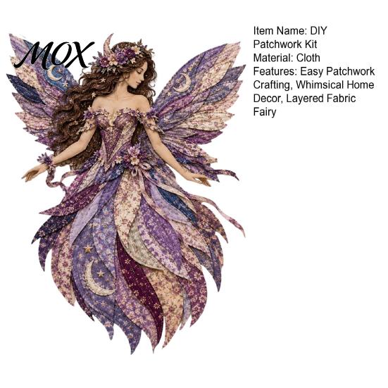 Fabric Craft Supplies Flower Fairy Patchwork DIY Kit, Layered Sewing Floral Wall Decoration Kit for Adults, Whimsical Home Decor
