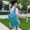 Large Capacity Foldable Backpack Zipper Travel Bag Portable Lightweight Nylon Bag  Outdoor