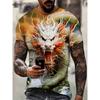 Fashion Personality Dragon Pattern 3D Printed Tshirt Street Summer Oversized Men's T-shirts