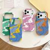 Contrasting Color Splicing Artistic Sense iPhone15 Wavy Film Shell Apple 17promax Foreign Trade Hot-selling Anti-drop Hard Shell