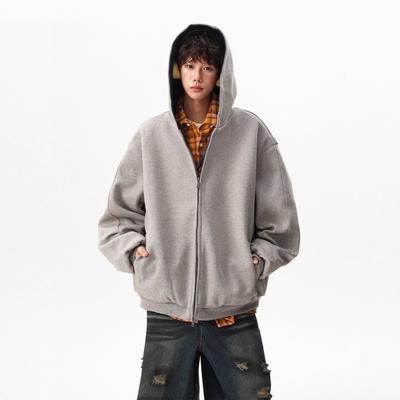 Double Zipper Hooded Sweater Men's and Women's Autumn Tide Loose Contrast Hoodie Couple Cardigan Jacket