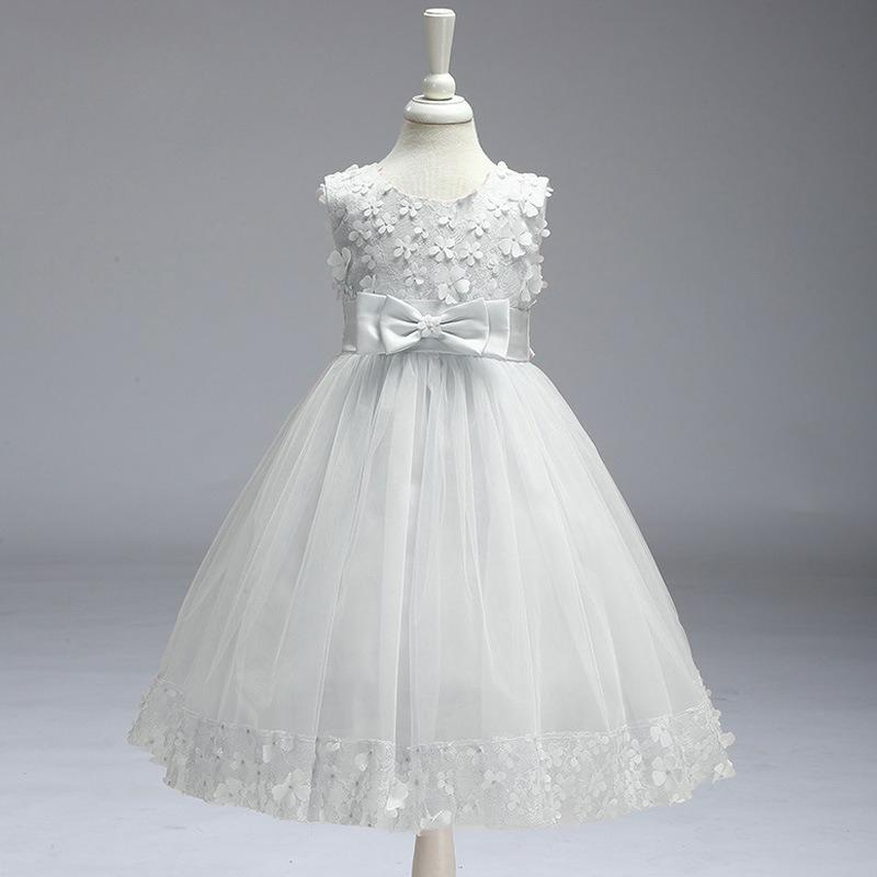 

Children s Dress Wedding Dress Princess Dress Female Performance Lace Dress Girldress Dress 90 білий