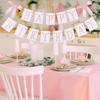 Oudain Pink and White Bow Happy Birthday Banner Garland Pink Bow Birthday Party Decorations Coquette Scalloped Embroidered First Party Cake Smash