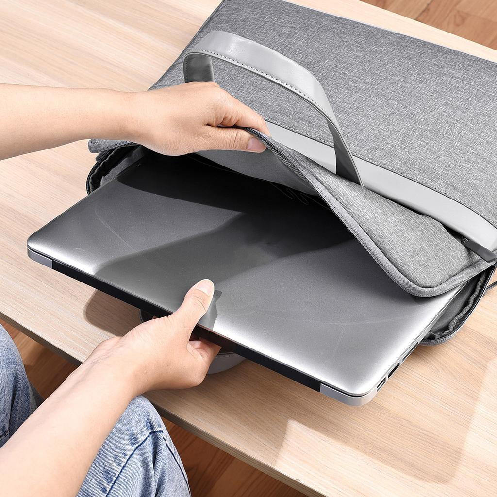 14-inch Stylish Minimalist Laptop Bag For Men And Women Durable Oxford Material Japanese Style Business Handbag.