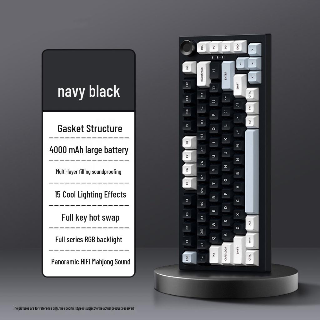 Customized K81 Three-Mode Color-Blocked Wired Gaming Mechanical Keyboard with Side-Engraved Keys