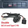 Pro VW Golf 6 Jetta 5 MK5 Scirocco 2006 - 2012 Nabíječka do auta USB PD Rychlé nabíjení QC3.0 Auto Adaptér pro nabíjení telefonu Tlačítko
