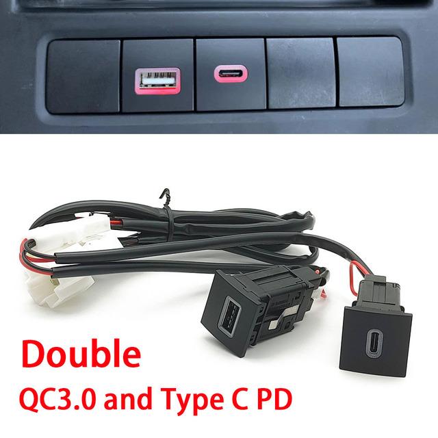Pro VW Golf 6 Jetta 5 MK5 Scirocco 2006 - 2012 Nabíječka do auta USB PD Rychlé nabíjení QC3.0 Auto Adaptér pro nabíjení telefonu Tlačítko