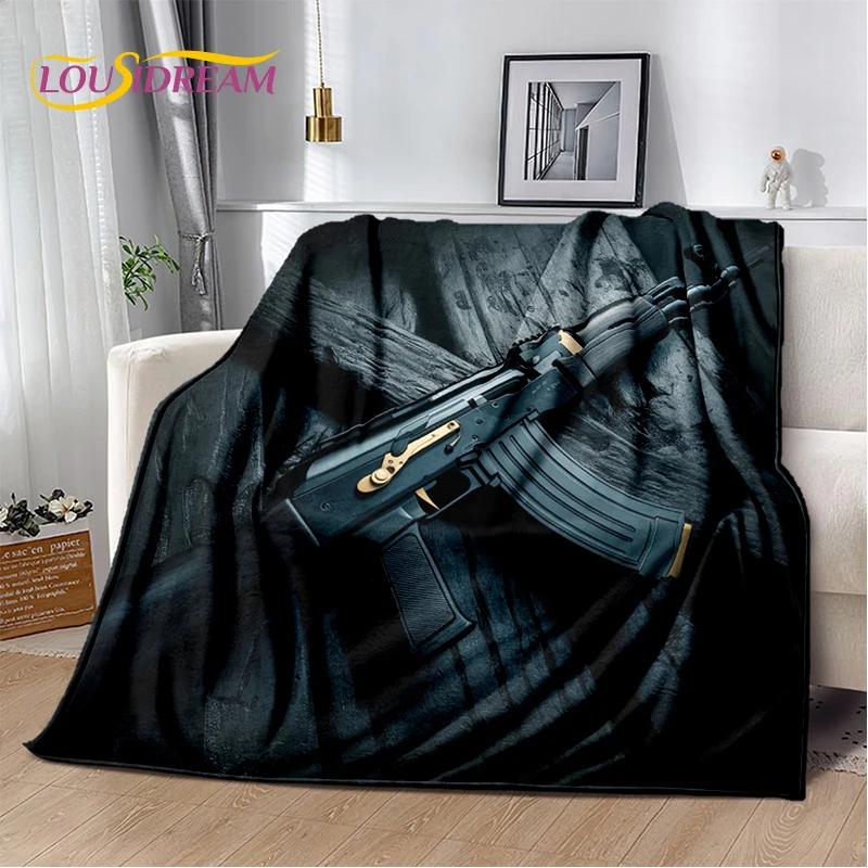 29 Style Retro Guns Pistol Ammunition Bullet Cartridge AK M4 Soft Flannel Blankets,Throw Blanket for Picnic Beds Sofa Bedroom