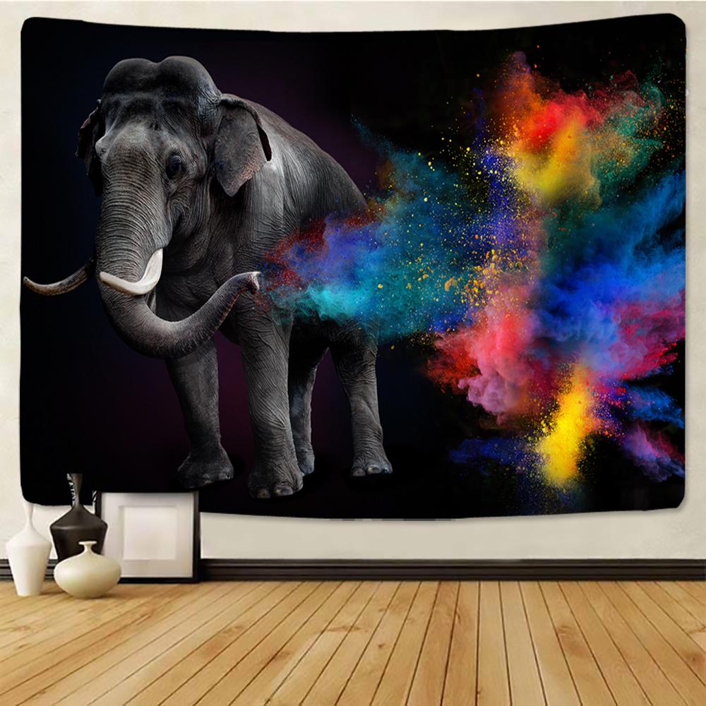 Bohemian Mandala Elephant Tapestry Wall HangingSandy BeachPicnic Throw Rug Blanket Camping Tent Travel Sleeping Pad Room
