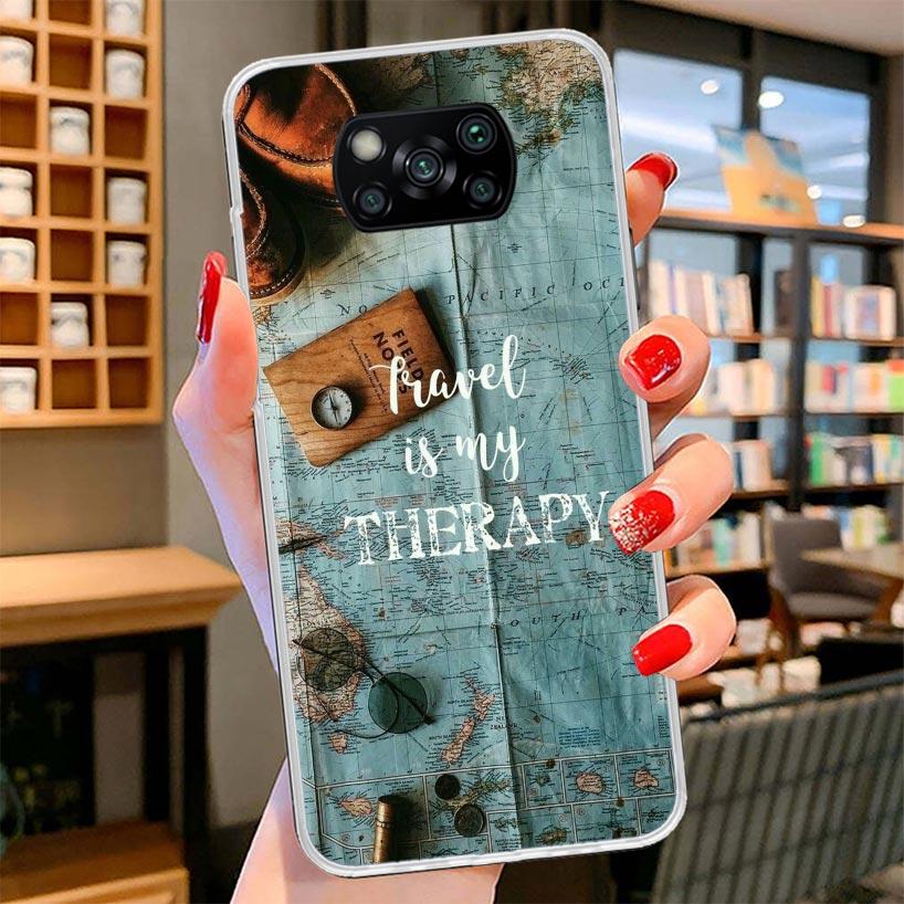 World Map Travel Plans Cover Phone Case For Xiaomi Poco F7 Ultra X7 X6 X5 Pro M7 Redmi 15C 15 13C 13 12C 12 10C 10 9A 9C 9T 9 Sh