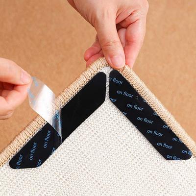 8Pcs Anti-slip Fixing Sticker Adhesive Rug Gripper Pads Triangle/Trapezoid Reusable Prevent Slipping Accidents Carpet Tape for