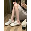 Wishing Girl Bow Ballet Training Shoes Women's 2025 Summer New Sports and Leisure Shoes Retro Silk White Shoes