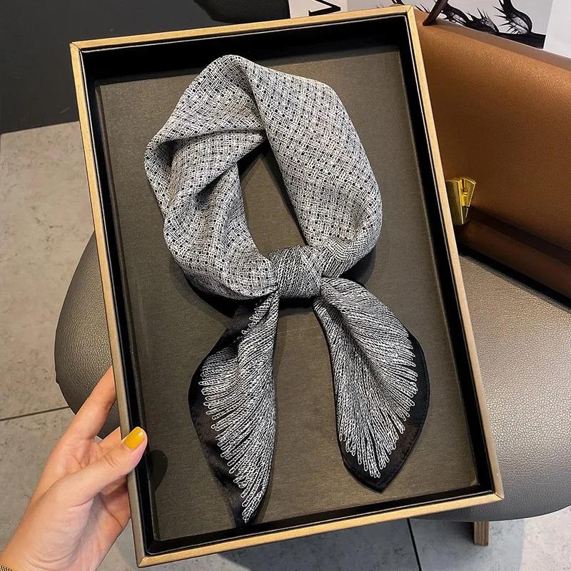 New Silk Scarf 70cm Small Square Scarf Spring Headband Neck Protection Professional Scarf Versatile Fashion Western Style Hijabs