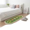 Plush Cartoon Pattern Bedside Carpet Imitation Cashmere Oval Bedroom Rug  Children's Room