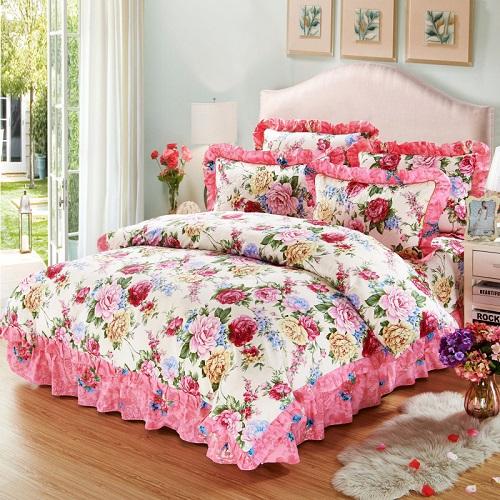 100% Cotton Soft Bedclothes Queen King Size Bedding Sets Quilted Thick Bed Spread Duvet Cover Bed Sheet Set Pillowcase 4/6Pcs