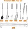11Pcs Stainless Steel BBQ Grilling Accessories Set, Portable Grill Tools Kit with Storage Bag for Outdoor Camping Backyard