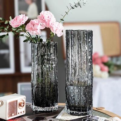 Vaso Grande Trasparente in Vetro per Composizioni Floreali di Lusso in Soggiorno, Ideale per Gigli, Piante Verdi Idroponiche e Fiori Freschi.