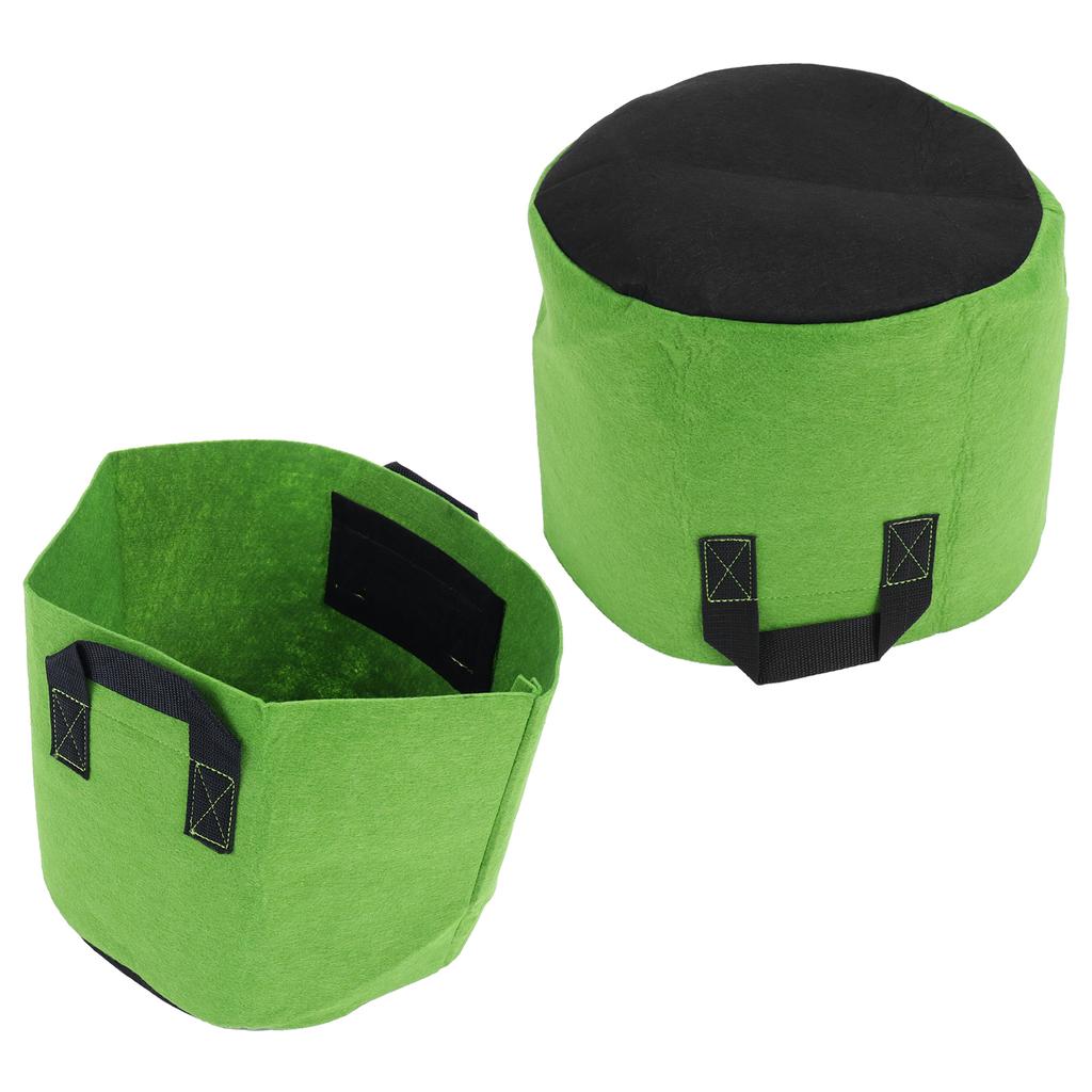 Gartenpflanzen Anzuchtsack Vliesstoff Gemüse Blume Pflanztopf mit Griffen Grün Schwarz(7 Gallon )