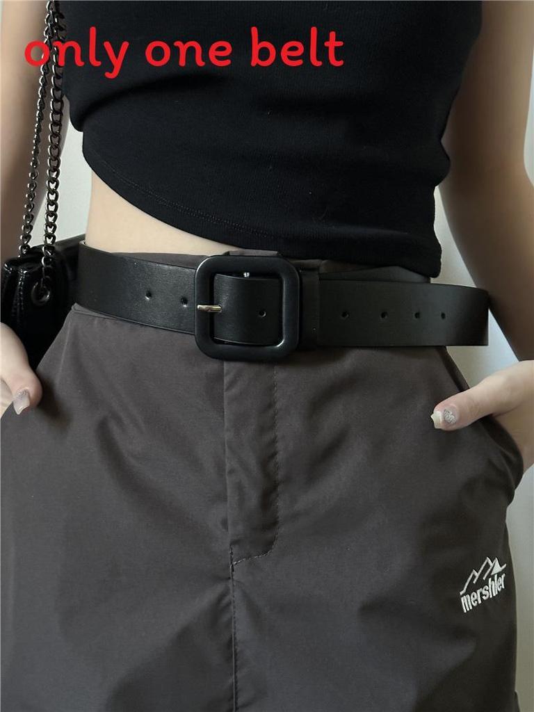 Fashion Pu Leather Wide Belt With Metal Buckle For Women Casual Style