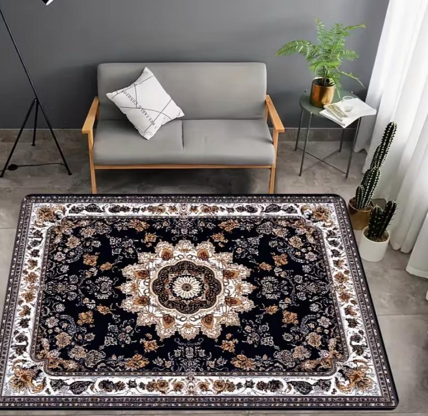 Special Red Blue Area Rug Carpet Machine Washable Mat Living Room Vintage Style Classic Oriental Traditional Carpet Boho Mats