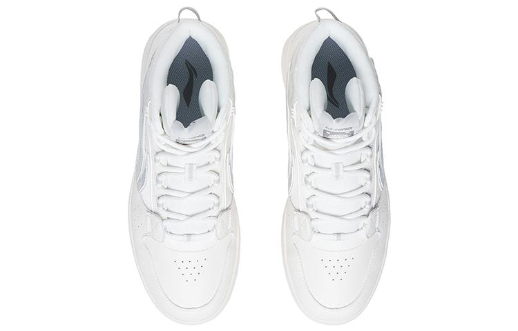 Li Ning Mountain Plain Textile, Synthetic Leather Slip Resistant Abrasion Resistant High Top Skateboard Shoes Men's AGCS241-3