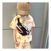 High Quality Nylon Shark Pattern Chest Bag Zipper Printing Crossbody Chest Bag Cartoon Shark Waist Bag