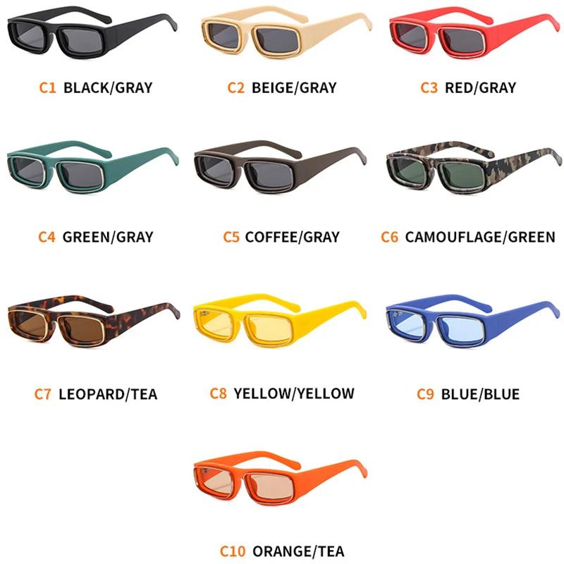 Men Small Rectangle Punk Sunglasses Luxury Brand Vintage Retro Square Sun Glasses UV400 Protection Shades