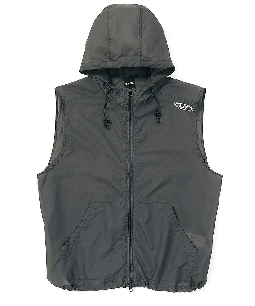 Kulte Utility Nylon Hood Vest Gray