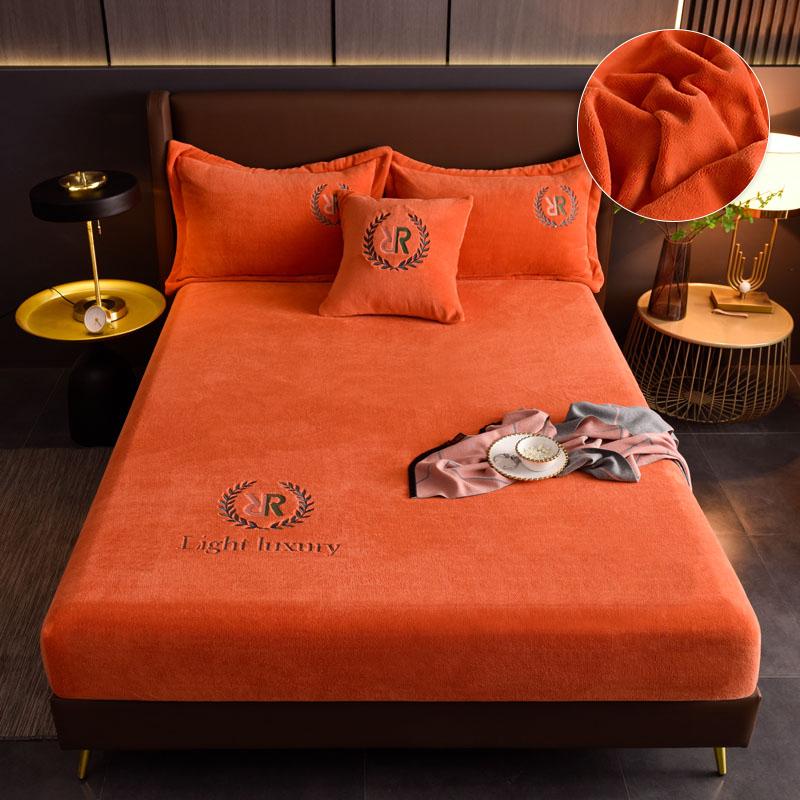 Cheaper Thicken Velvet Bed Cover Elastic Bed Sheets Set Mattress Cover Soft Queen King Solid Color 90/150/x200 For Home Decor