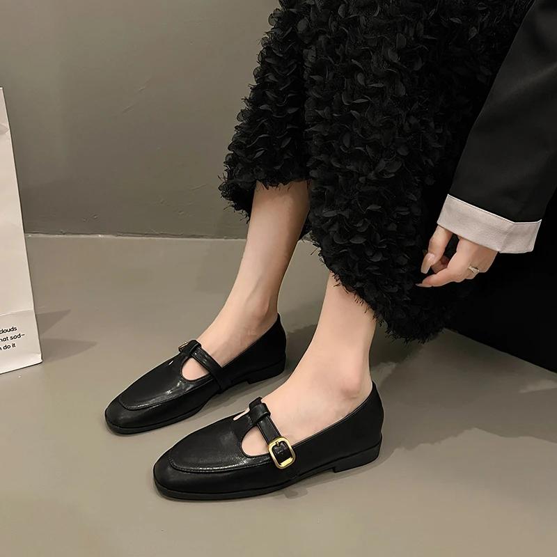 Fashion Fashion Women Ballet Dance Slip on Cross Strap Loafers Black Brown Flat Low Heels Autumn Spring Dress Shallow Mary Jane Shoes