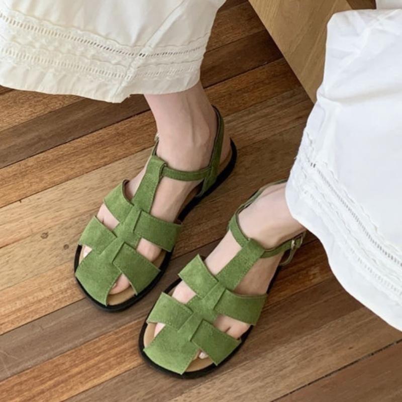 Women Roman Sandals 2025 Summer New Fashion Versatile Non-slip Outdoor Casual Beach Sandals Soft Sole Round Toe Flat Shoes