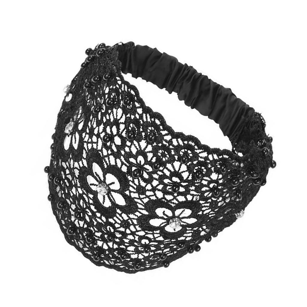 Beadwork Flower Hair Hoop for Women Elegant Flapper Costume Headband Nonslip Fascinator Hairband for Masquerades Event