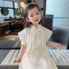 Girls Summer Short Sleeve Hanfu Dress Comfortable Traditional Outfit