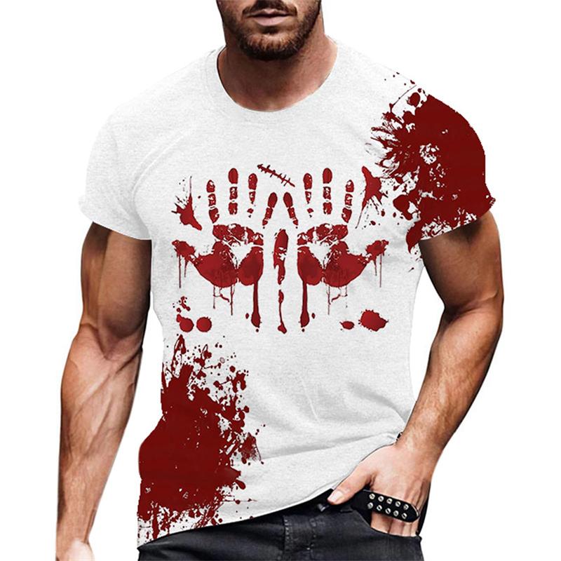 Men's 3D Print Halloween Horror Bloody T Shirt Casual Fashion Street Short Sleeve TShirt Mens Designer Clothes Woman Kid Tee Top
